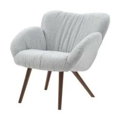 AUTRES Fauteuil - Pieds Bois - Tissu Gris - L 50 X P 72 X H 85 Cm- LANCASTER