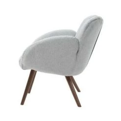 AUTRES Fauteuil - Pieds Bois - Tissu Gris - L 50 X P 72 X H 85 Cm- LANCASTER -Pas Cher Fauteuil Magasin 57866626 4