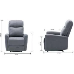 AUTRES Fauteuil Relax électrique - Tissu Gris - JESS 10 AUTRES Fauteuil Relax électrique - Tissu Gris - JESS -Pas Cher Fauteuil Magasin 57867099 4