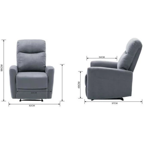 AUTRES Fauteuil Relax électrique - Tissu Gris - JESS 6 AUTRES Fauteuil Relax électrique - Tissu Gris - JESS – Image 4