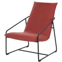 AUTRES LOGAN Fauteuil - Pieds En Métal - Tissu Orange Foncé - L 65 X P 84 X H 88 Cm