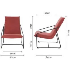 AUTRES LOGAN Fauteuil - Pieds En Métal - Tissu Orange Foncé - L 65 X P 84 X H 88 Cm -Pas Cher Fauteuil Magasin 57867325 4