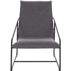 AUTRES LOGAN Fauteuil - Pieds En Métal - Tissu Gris - L 65 X P 84 X H 88 Cm