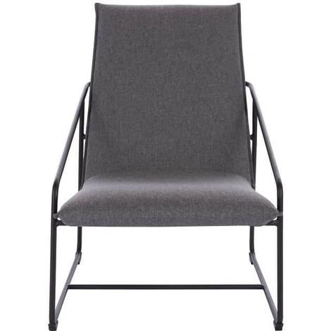 AUTRES LOGAN Fauteuil - Pieds En Métal - Tissu Gris - L 65 X P 84 X H 88 Cm 3 AUTRES LOGAN Fauteuil - Pieds En Métal - Tissu Gris - L 65 X P 84 X H 88 Cm