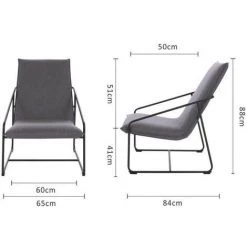 AUTRES LOGAN Fauteuil - Pieds En Métal - Tissu Gris - L 65 X P 84 X H 88 Cm 10 AUTRES LOGAN Fauteuil - Pieds En Métal - Tissu Gris - L 65 X P 84 X H 88 Cm -Pas Cher Fauteuil Magasin 57867332 4