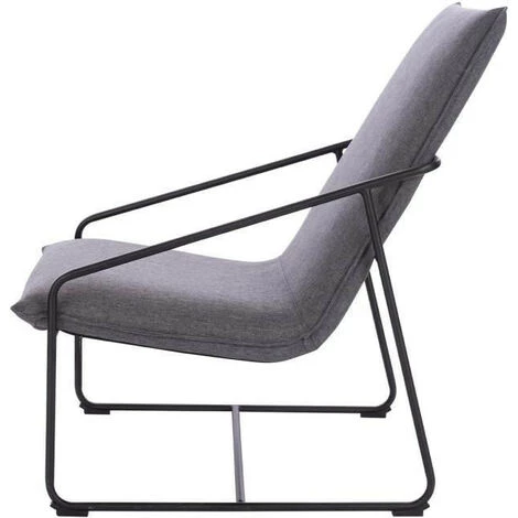 AUTRES LOGAN Fauteuil - Pieds En Métal - Tissu Gris - L 65 X P 84 X H 88 Cm 7 AUTRES LOGAN Fauteuil - Pieds En Métal - Tissu Gris - L 65 X P 84 X H 88 Cm – Image 5