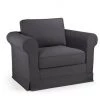 AUTRES ROY Fauteuil Tissu Gris Ardoise - L 92 X P 84 X H 81 Cm -Pas Cher Fauteuil Magasin 57868227 1