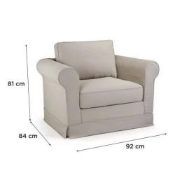 AUTRES ROY Fauteuil Tissu Beige - L 92 X P 84 X H 81 Cm 11 AUTRES ROY Fauteuil Tissu Beige - L 92 X P 84 X H 81 Cm -Pas Cher Fauteuil Magasin 57868972 5