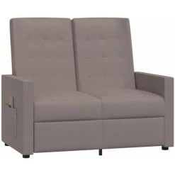 Fauteuil De Massage Inclinable à 2 Places Tissu Taupe VidaXL -Pas Cher Fauteuil Magasin 57912310 2
