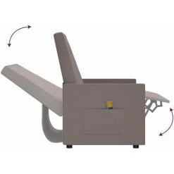 Fauteuil De Massage Inclinable à 2 Places Tissu Taupe VidaXL -Pas Cher Fauteuil Magasin 57912310 5