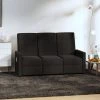 Fauteuil De Massage Inclinable à 3 Places Tissu Noir VidaXL