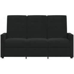 Fauteuil De Massage Inclinable à 3 Places Tissu Noir VidaXL -Pas Cher Fauteuil Magasin 57912313 3