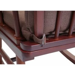 DéCOSHOP26 Fauteuil Chaise à Bascule Rocking Chair Relaxation En Tissu Marron Et Bois Massif Marron - Marron 11 DéCOSHOP26 Fauteuil Chaise à Bascule Rocking Chair Relaxation En Tissu Marron Et Bois Massif Marron - Marron -Pas Cher Fauteuil Magasin 58088924 5