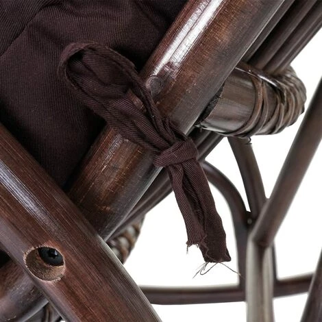 DéCOSHOP26 Fauteuil Chaise à Bascule Rocking Chair Relaxation Design Rustique En Rotin Marron Coussin Marron - Marron 6 DéCOSHOP26 Fauteuil Chaise à Bascule Rocking Chair Relaxation Design Rustique En Rotin Marron Coussin Marron - Marron – Image 4