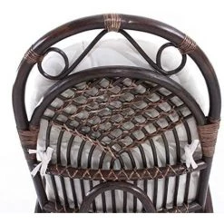 DéCOSHOP26 Fauteuil Chaise à Bascule Rocking Chair Relaxation Design Rustique En Rotin Marron Coussin Blanc - Marron -Pas Cher Fauteuil Magasin 58088936 4