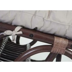 DéCOSHOP26 Fauteuil Chaise à Bascule Rocking Chair Relaxation Design Rustique En Rotin Marron Coussin Crème - Marron -Pas Cher Fauteuil Magasin 58089864 3