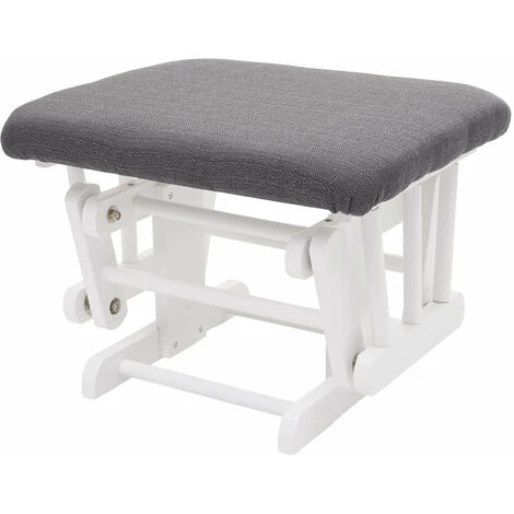 DéCOSHOP26 Fauteuil Chaise à Bascule Rocking Chair Avec Repose-pieds Relaxation Design Rustique En Bois De Bouleau Blanc Et Tissu Gris Foncé - Gris 5 DéCOSHOP26 Fauteuil Chaise à Bascule Rocking Chair Avec Repose-pieds Relaxation Design Rustique En Bois De Bouleau Blanc Et Tissu Gris Foncé - Gris – Image 3