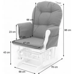 DéCOSHOP26 Fauteuil Chaise à Bascule Rocking Chair Avec Repose-pieds Relaxation Design Rustique En Bois De Bouleau Blanc Et Tissu Gris Foncé - Gris 11 DéCOSHOP26 Fauteuil Chaise à Bascule Rocking Chair Avec Repose-pieds Relaxation Design Rustique En Bois De Bouleau Blanc Et Tissu Gris Foncé - Gris -Pas Cher Fauteuil Magasin 58089865 5