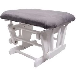 DéCOSHOP26 Fauteuil Chaise à Bascule Rocking Chair Avec Repose-pieds Relaxation Design Rustique En Bois De Bouleau Blanc Et Tissu Velours Gris - Gris 9 DéCOSHOP26 Fauteuil Chaise à Bascule Rocking Chair Avec Repose-pieds Relaxation Design Rustique En Bois De Bouleau Blanc Et Tissu Velours Gris - Gris -Pas Cher Fauteuil Magasin 58089867 3