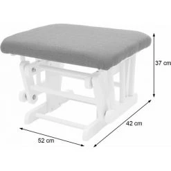 DéCOSHOP26 Fauteuil Chaise à Bascule Rocking Chair Avec Repose-pieds Relaxation Design Rustique En Bois De Bouleau Blanc Et Tissu Velours Gris - Gris 11 DéCOSHOP26 Fauteuil Chaise à Bascule Rocking Chair Avec Repose-pieds Relaxation Design Rustique En Bois De Bouleau Blanc Et Tissu Velours Gris - Gris -Pas Cher Fauteuil Magasin 58089867 5