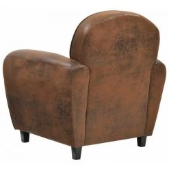 Paris Prix - Fauteuil Club Design "confortable" 86cm Marron -Pas Cher Fauteuil Magasin 58137852 3