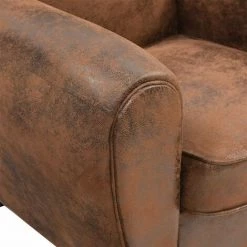 Paris Prix - Fauteuil Club Design "confortable" 86cm Marron -Pas Cher Fauteuil Magasin 58137852 4