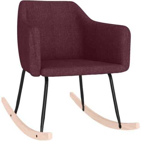 Chaise à Bascule Violet Tissu VidaXL 4 Chaise à Bascule Violet Tissu VidaXL – Image 2