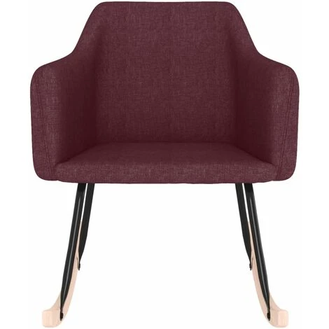 Chaise à Bascule Violet Tissu VidaXL 6 Chaise à Bascule Violet Tissu VidaXL – Image 4