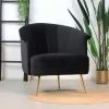 DIMEHOUSE Amy Fauteuil Industriel Noir Velours - Noir