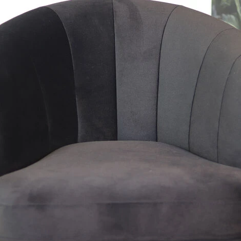 DIMEHOUSE Amy Fauteuil Industriel Noir Velours - Noir 7 DIMEHOUSE Amy Fauteuil Industriel Noir Velours - Noir – Image 5