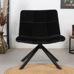 DIMEHOUSE Eevi Fauteuil Industriel Noir Velours - Noir 8 DIMEHOUSE Eevi Fauteuil Industriel Noir Velours - Noir -Pas Cher Fauteuil Magasin 58243097 2