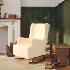 Fauteuil Avec Pieds à Bascule En Bois D'hévéa Velours Crème VidaXL 1 Fauteuil Avec Pieds à Bascule En Bois D'hévéa Velours Crème VidaXL -Pas Cher Fauteuil Magasin 58265940 1