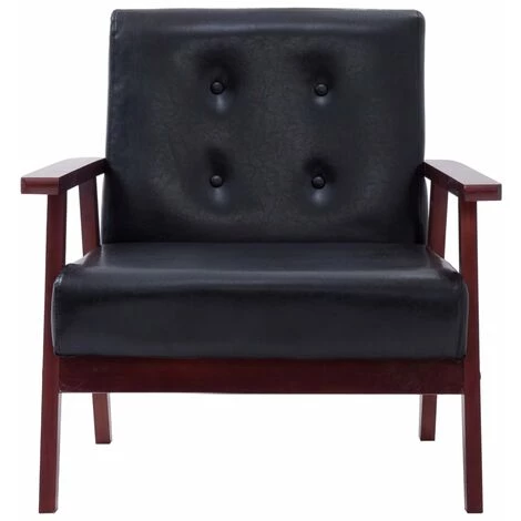 INLIFE Fauteuil Noir Similicuir 5 INLIFE Fauteuil Noir Similicuir – Image 3