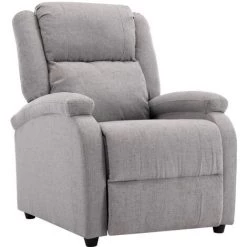 INLIFE Fauteuil Inclinable TV Gris Clair Tissu