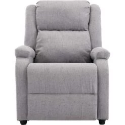 INLIFE Fauteuil Inclinable TV Gris Clair Tissu -Pas Cher Fauteuil Magasin 58276435 5