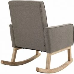 DéCOSHOP26 Fauteuil à Bascule Rocking Chair Design Moderne Dossier Capitonné En Tissu Pieds En Bois Tissu Taupe - Taupe 10 DéCOSHOP26 Fauteuil à Bascule Rocking Chair Design Moderne Dossier Capitonné En Tissu Pieds En Bois Tissu Taupe - Taupe -Pas Cher Fauteuil Magasin 58320350 4