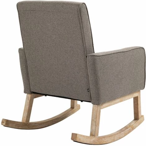 DéCOSHOP26 Fauteuil à Bascule Rocking Chair Design Moderne Dossier Capitonné En Tissu Pieds En Bois Tissu Taupe - Taupe 6 DéCOSHOP26 Fauteuil à Bascule Rocking Chair Design Moderne Dossier Capitonné En Tissu Pieds En Bois Tissu Taupe - Taupe – Image 4