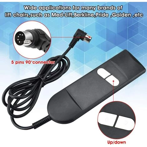 ABCRITAL Commande Manuelle Fauteuil À 2 Boutons Inclinable Télécommande Interrupteur Pour Fauteuil Électrique Pour Fauteuil Élévateur, Canapé Électrique, Fauteuil Inclinable 5 ABCRITAL Commande Manuelle Fauteuil À 2 Boutons Inclinable Télécommande Interrupteur Pour Fauteuil Électrique Pour Fauteuil Élévateur, Canapé Électrique, Fauteuil Inclinable – Image 3