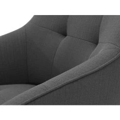 VENTE-UNIQUE.COM Fauteuil Capitonné En Tissu Gris FANGO - Gris -Pas Cher Fauteuil Magasin 58381696 5