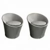 MEUBLETMOI Lot De 2 Fauteuils De Jardin Rond Gris En Textilène - KIMI - Gris 2 MEUBLETMOI Lot De 2 Fauteuils De Jardin Rond Gris En Textilène - KIMI - Gris -Pas Cher Fauteuil Magasin 58392086 1