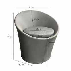 MEUBLETMOI Lot De 2 Fauteuils De Jardin Rond Gris En Textilène - KIMI - Gris -Pas Cher Fauteuil Magasin 58392086 4