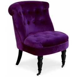 Paris Prix - Fauteuil Crapaud En Velours "naloje" 76cm Violet