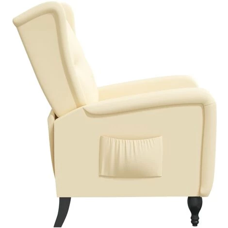 YOUTHUP Fauteuil Inclinable Crème Velours - Crème 6 YOUTHUP Fauteuil Inclinable Crème Velours - Crème – Image 4