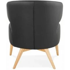 Paris Prix - Fauteuil Design Lounge "dorla" 72cm Noir & Naturel -Pas Cher Fauteuil Magasin 58461417 5