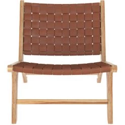 RENDEZ VOUS DéCO Fauteuil Kuna En Teck Et Cuir Tressé Marron - Marron -Pas Cher Fauteuil Magasin 58480526 5