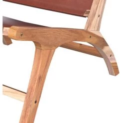 RENDEZ VOUS DéCO Fauteuil Kuna En Teck Et Cuir Lisse Marron - Marron -Pas Cher Fauteuil Magasin 58480533 3