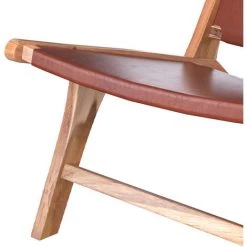 RENDEZ VOUS DéCO Fauteuil Kuna En Teck Et Cuir Lisse Marron - Marron -Pas Cher Fauteuil Magasin 58480533 4