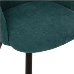 Atmosphera - Chaise Fauteuil De Table En Velours Côtelé Vert Jade Et Pieds En Métal Noir - Vert 6 Atmosphera - Chaise Fauteuil De Table En Velours Côtelé Vert Jade Et Pieds En Métal Noir - Vert -Pas Cher Fauteuil Magasin 58480733 2