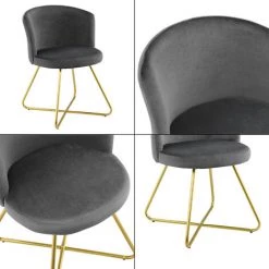 NOVA 2 Fauteuils Pour Les Lignes Suspentes De Salle D'attente En Métal En Métal Velours Gris Foncé 11 NOVA 2 Fauteuils Pour Les Lignes Suspentes De Salle D'attente En Métal En Métal Velours Gris Foncé -Pas Cher Fauteuil Magasin 58596960 5