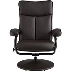 NOVA Fauteuil Avec Repose-pieds Pour Le Studio Casa Poggiapiedi En Cuir Imitation Diverses Couleurs Couleur : Marron -Pas Cher Fauteuil Magasin 58597468 3